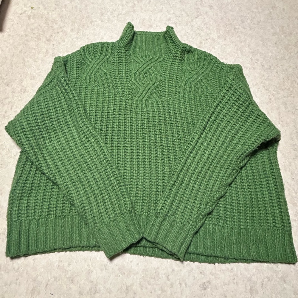 Aerie mockneck Cable knit sweater
